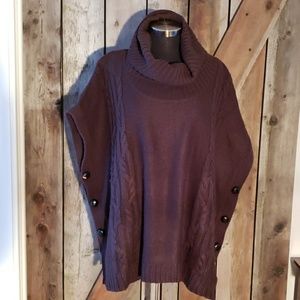 Hinge brown pullover poncho